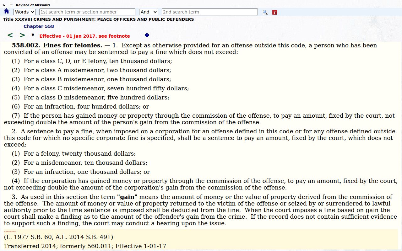 Birch Tree criminal records and Shannon County misdemeanor terms
