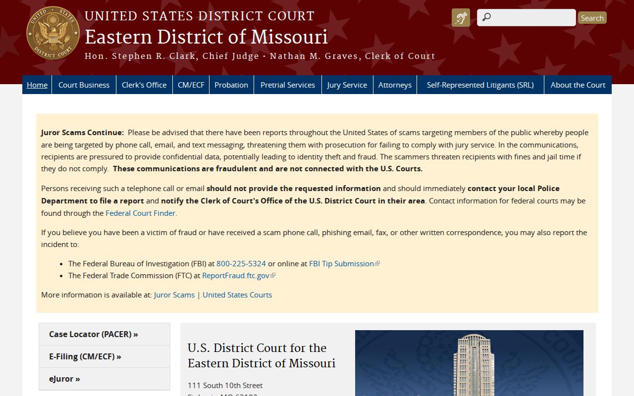 Eminence criminal records in Shannon County and the Eastern District of Missouri