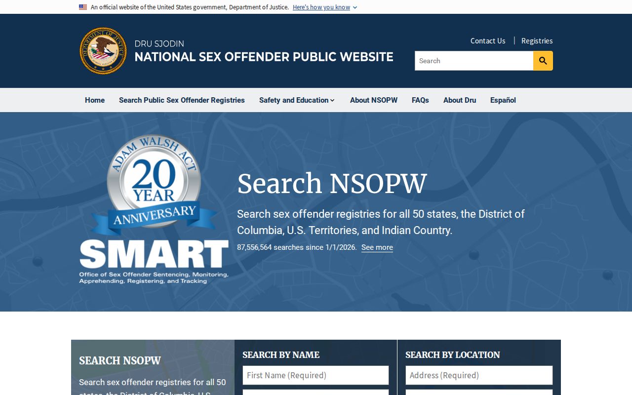 Shannon County sex offender search through the national public registry