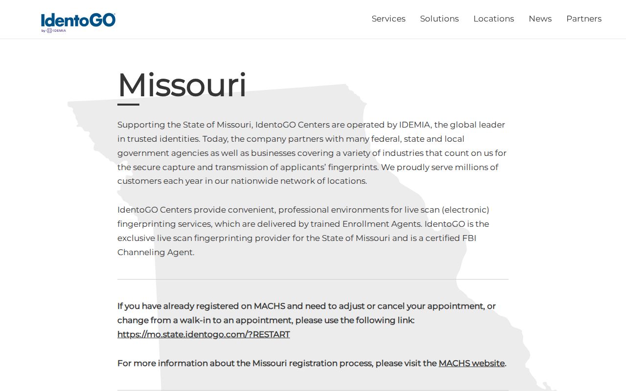 Shannon County criminal record fingerprint location search in Missouri